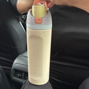 Cream and Orange Water Bottle